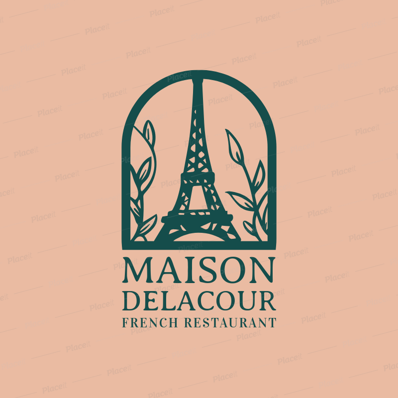 Fancy Logo - Fancy Restaurant Logo Maker with an Eiffel Tower Clip Art 1810d