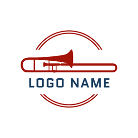 Trumpet Logo - Red Trumpet and Jazz logo design. Art. Custom logo design, Logos