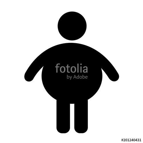 Overweight Logo - Vector symbol of fat and obese person. Overweight man has coprulent ...