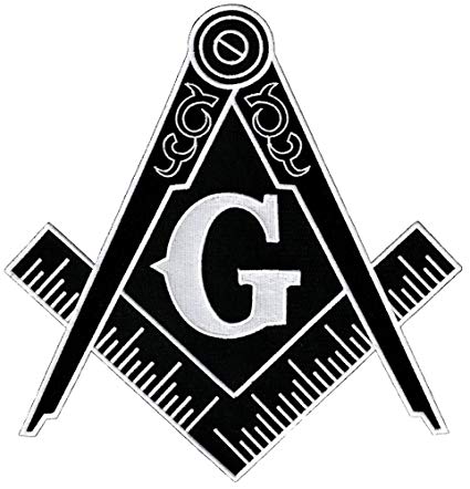 Masonic Logo - Masonic Logo Large Black Patch Embroidered Iron-On Freemason Emblem Square  Compass