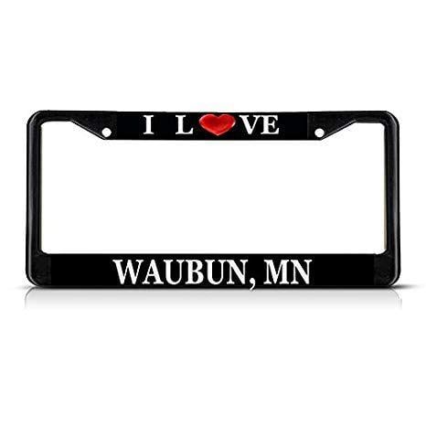 Waubun Logo - Amazon.com: Sign Destination Metal License Plate Frame Solid Insert ...