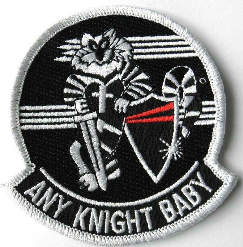 F-14 Logo - US Navy F-14 Tomcat Any Knight Baby Embroidered Patch 3 Inches