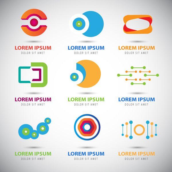 Techno Logo - Techno logo sets with abstract illustration Free vector in Adobe