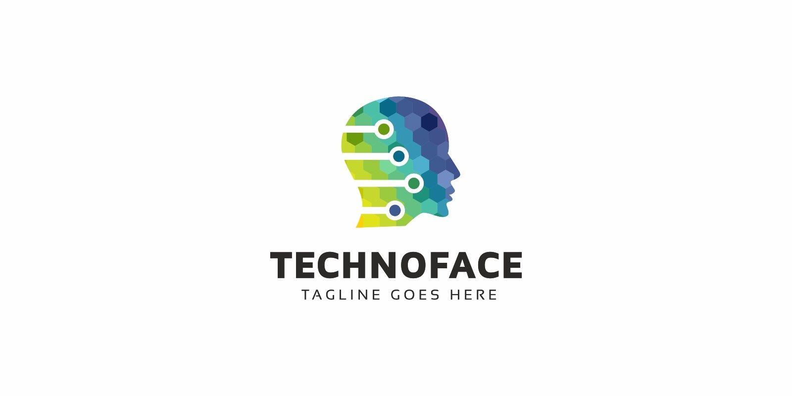 Techno Logo - Techno Face Logo