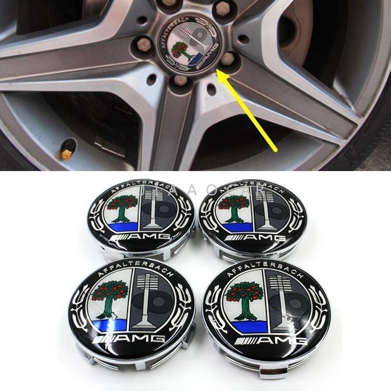 Afalterbach Logo - 4 Pcs/Lot 75mm Colorful AMG AFFALTERBACH Logo Emblem Badge Wheel ...