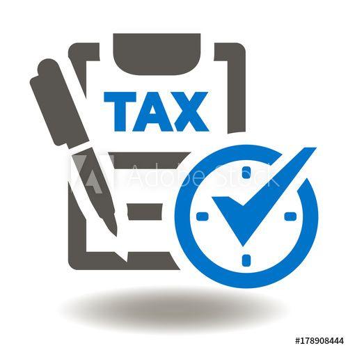 Taxes Logo - Clipboard Pen Clock Calendar Check Mark Icon Vector. Checklist