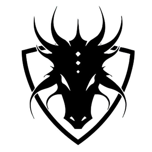 Manga Logo - US $0.99 50% OFF. 15cm*12.2cm Anime Manga Shield Logo Emblem Sign Dragon Car Styling Decals Car Stickers Black Silver C1 6668 In Car Stickers