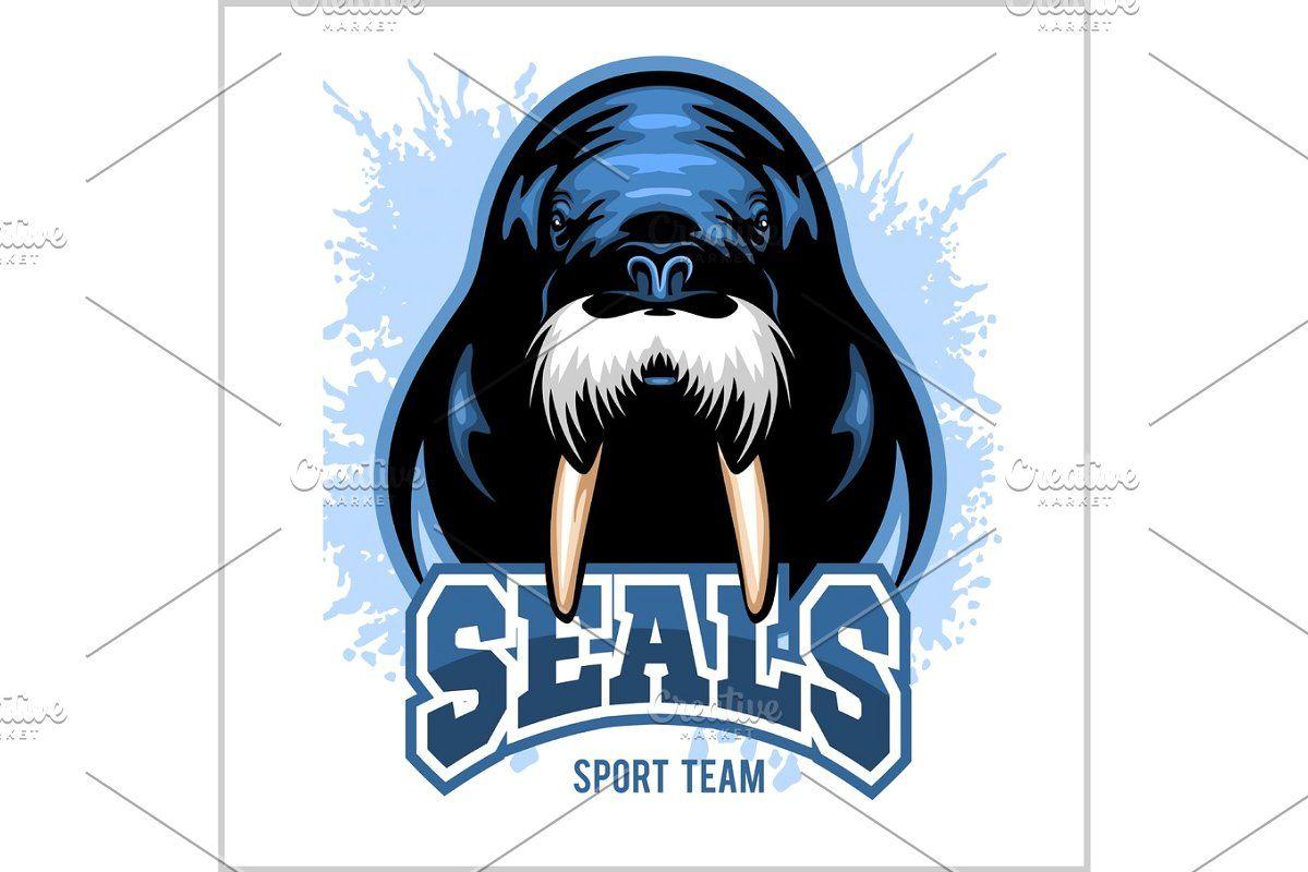 Walrus Logo - Vector Walrus logo template for sport teams, business etc.