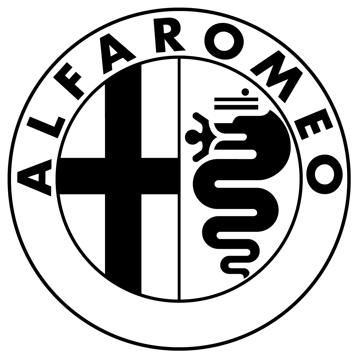 Alfa Logo - Alfa Romeo Badge Logo Vector Black Outline | Free Vector Silhouette ...