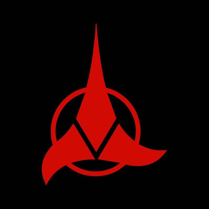 Klingon Logo - Klingon badge logo decal, Star Trek decal, Klingon empire, Trekkie decal,  uss enterprise, worf, bat'leth