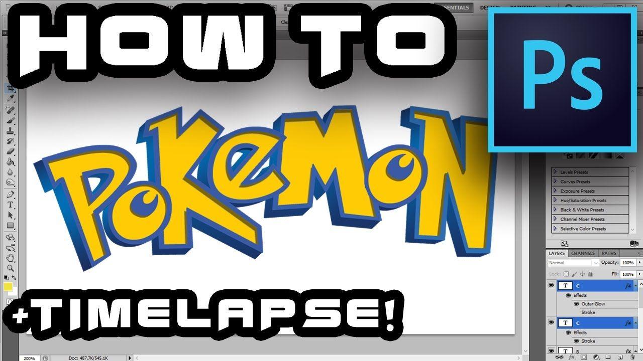Pokeman Logo - How To Make Text That Looks Like The Pokemon Logo! - Photoshop Tutorial  +timelapse
