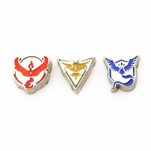 Pokeman Logo - US $5.77 7% OFF. 30pcs Lot Mix Red Yellow Blue Pokemon Logo Floating Charms Living Glass Memory Lockets DIY Jewelry Charms In Charms From Jewelry &