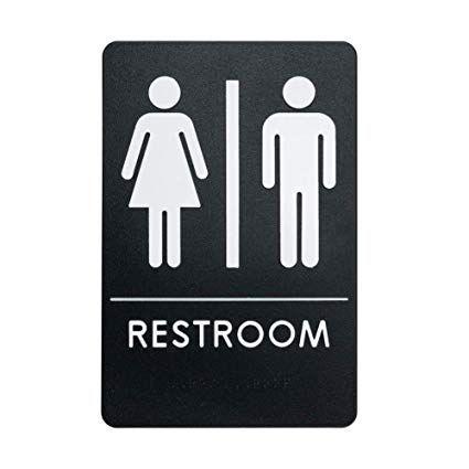 Restroom Logo - Rock Ridge Unisex Restroom Sign Black/White - ADA