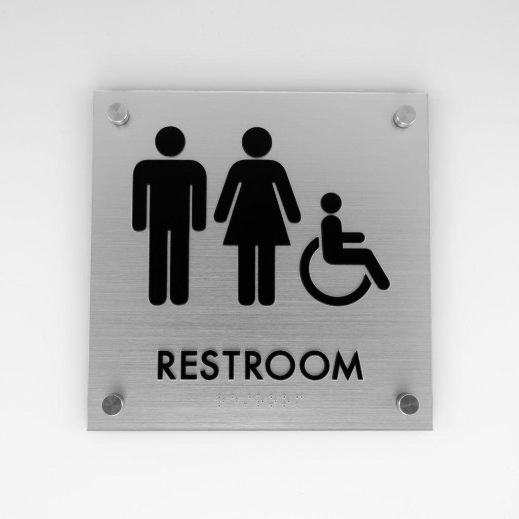 Restroom Logo - ADA Restroom Signs - ADA Bathroom Signs - Unisex Signs