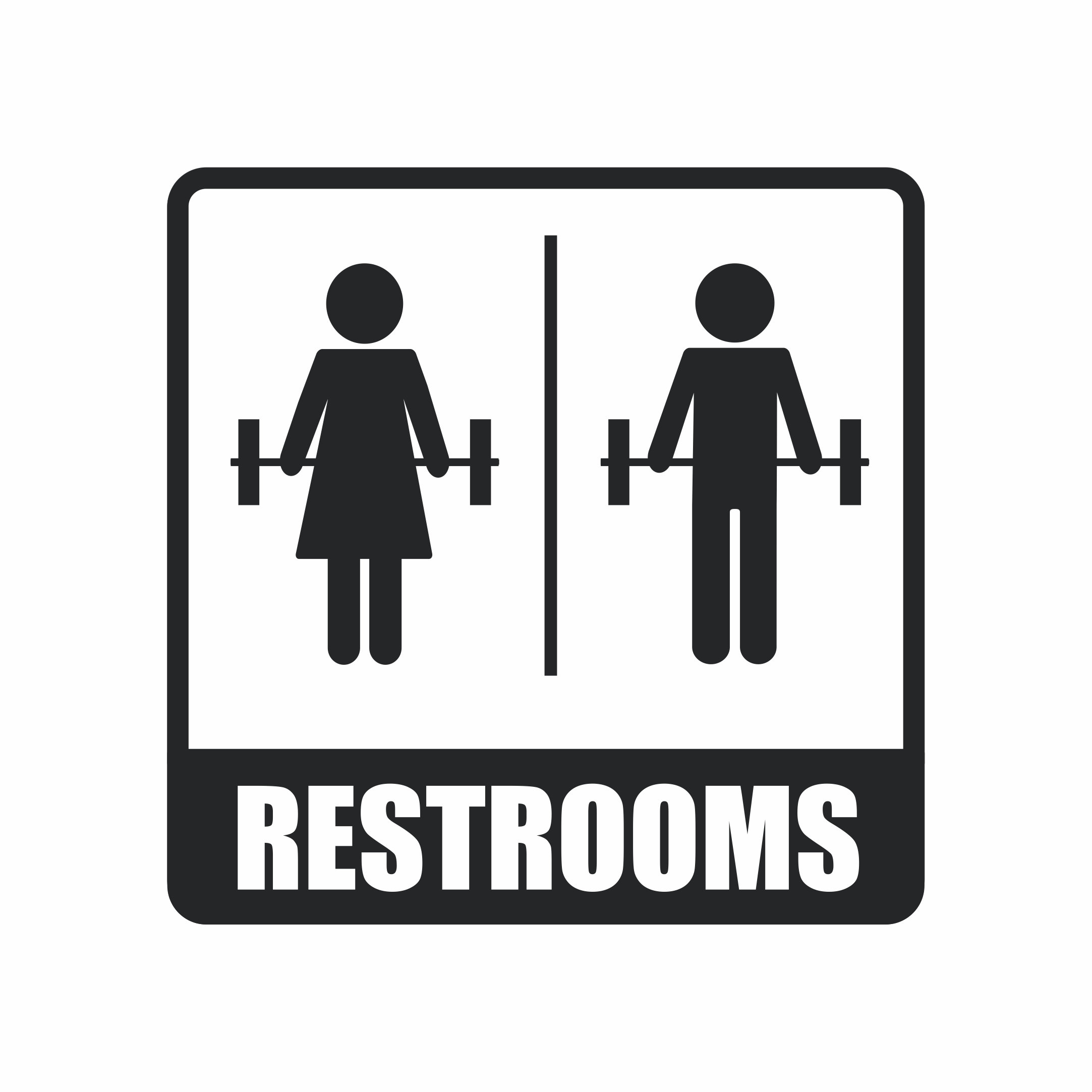 Restroom Logo - Gym Restroom Sign