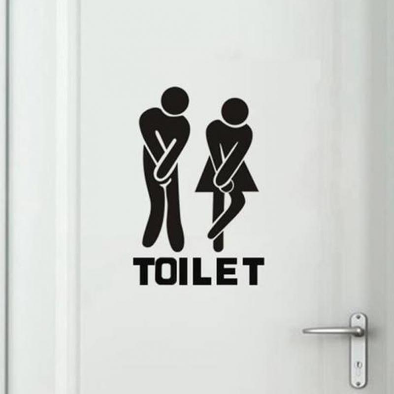 Restroom Logo - Bathroom Restroom Removable Wall Stickers Man and Woman Logo of Toilet  Creatively Wall Decals Toilet Sign Sticking Decal #0526-in Wall Stickers  from ...