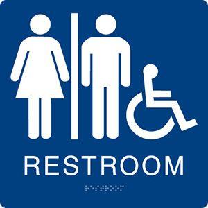 Restroom Logo - 8″ x 8″ Unisex Latch Side Restroom ADA Sign
