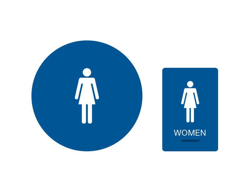 Restroom Logo - Women's Restroom Title 24 California Braille Signage Set