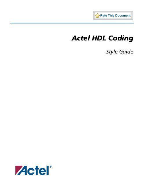 Actel Logo - Actel HDL Coding Style Guide