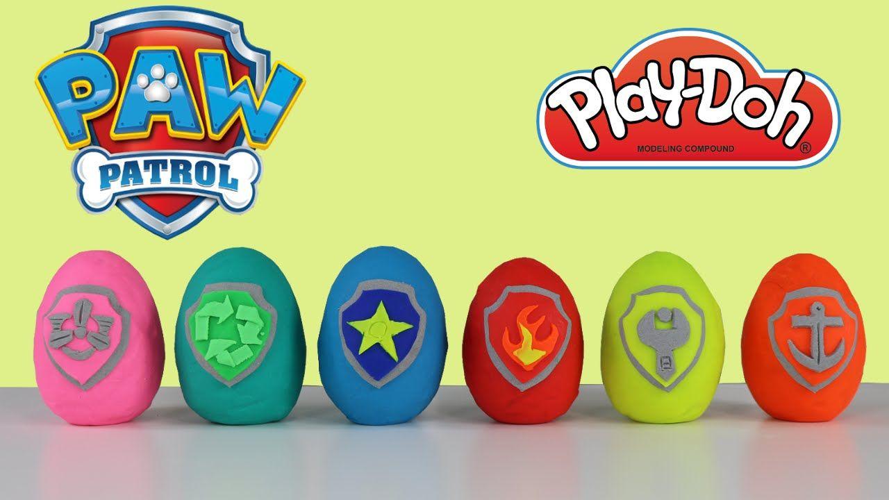 Playdough Logo - Play Doh Surprise Kinder Eggs Paw Patrol Toys Opening Ckn Toys