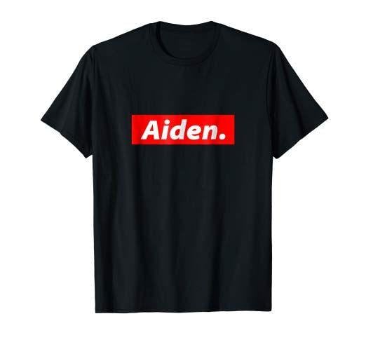 Aiden Logo - Amazon.com: Aiden Shirt - Red Box Logo Personalized Name Clout Gift ...