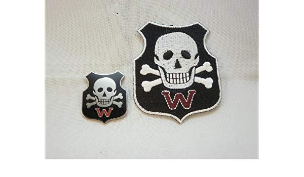 Wehrwolf Logo - WWII German Wehrwolf (Werewolf) Pin and Patch Reproduction: Amazon ...