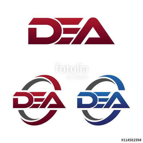 Dea Logo - Modern 3 Letters Initial logo Vector Swoosh Red Blue dea