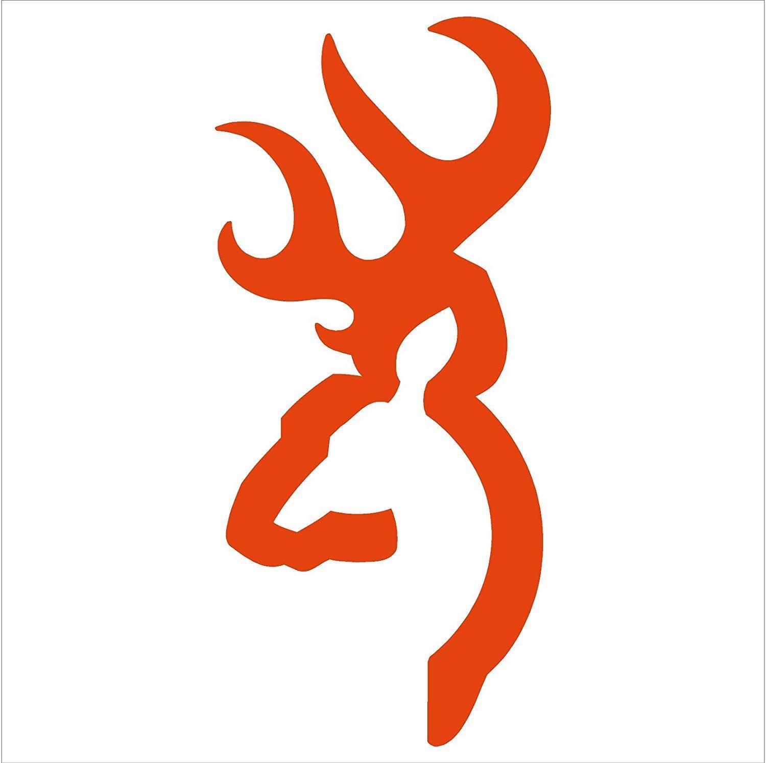 Buck Logo - Browning Deer Buck Logo Window Vinyl Sticker Decal ( Orange)