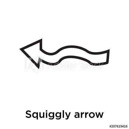Squiggly Logo - Squiggly arrow icon vector sign and symbol isolated on white ...