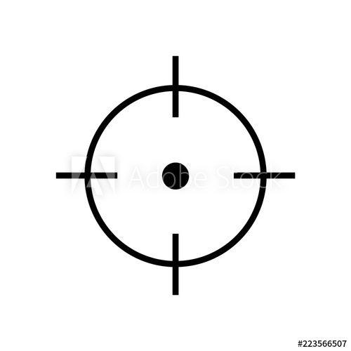 Crosshairs Logo - Crosshair icon silhouette, logo on white background - Buy this stock ...