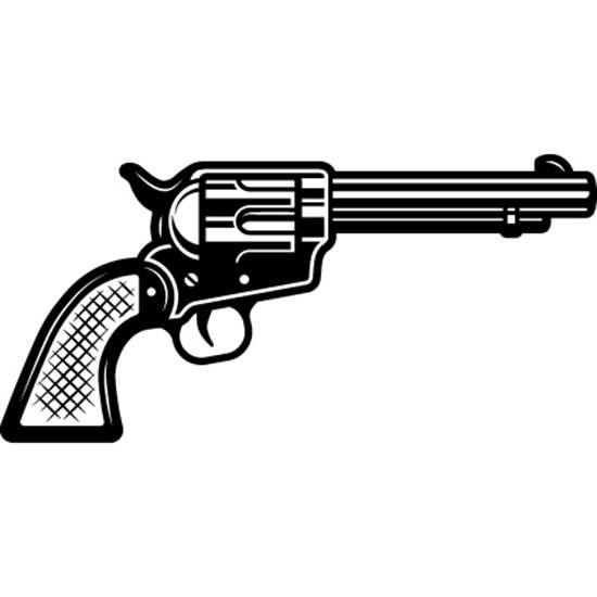 Handgun Logo - Cowboy Pistol Gun Revolver Kill Weapon Country Western Rodeo Old