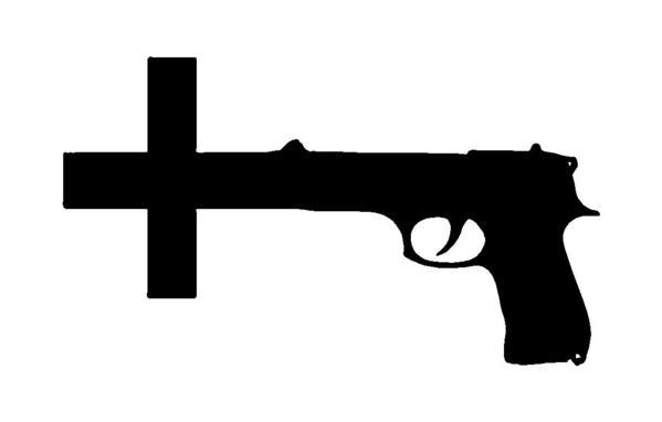 Handgun Logo - Nine Inch Nails NIN Gun Cross Logo Car Laptop Guitar Vinyl Decal Sticker