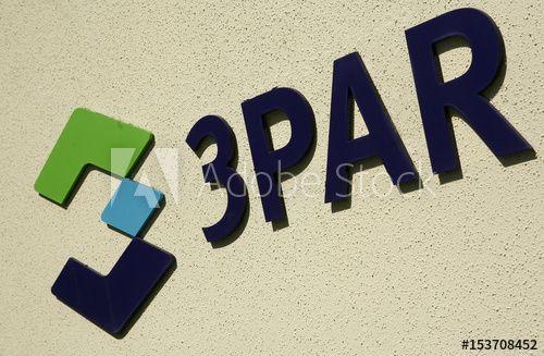 3PAR Logo - 3Par logo shown at company headquarters in Fremont this stock