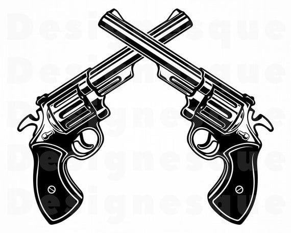 Handgun Logo - Gun Logo Svg, Revolver SVG, Gun SVG, Pistol SVG, Weapon Svg, Revolver Clipart, Gun Files for Cricut, Cut Files For Silhouette, Dxf, Png