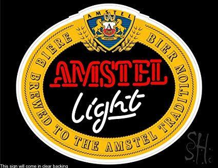 Amstel Logo - Amazon.com: Amstel Light Logo Beer Clear Backing Neon Sign 24