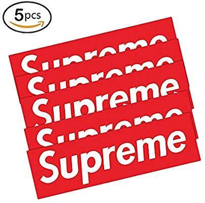 Suprerem Logo - Pieces Large Supreme Stickers (7.5 Inches x 2.2 Inches) Skate Sticker Supreme Box Logo Stickers For Skateboards, Laptops, Luggage, etc