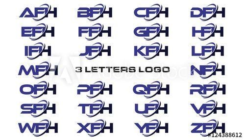 Jfh Logo - 3 letters modern generic swoosh logo AFH, BFH, CFH, DFH, EFH, FFH ...