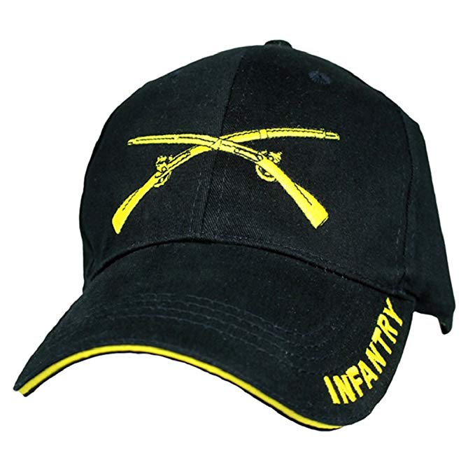 Infantry Logo - US Army Infantry Logo with Text Cap, Black