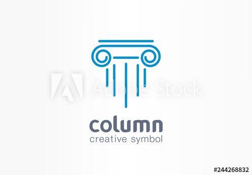 Column Logo - Column creative symbol concept. Capital antique pillar abstract ...