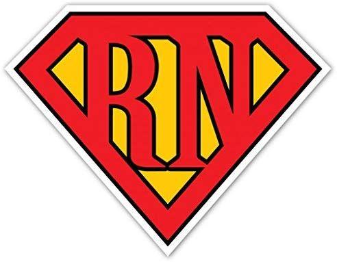 RN Logo - Superman Inspired Logo Superman Shield For Registered Nurses RN Cool Design Emblem Seal Vinyl Decal Bumper Sticker 5 X 5 ( inches )