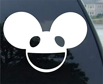 Deadmau5 Logo - Deadmau5 Logo 4 wide (color: WHITE) decal laptop tablet skateboard car windows sticke