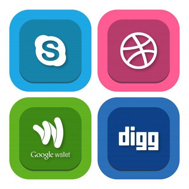 Digg.com Logo - Skype dribble google wallet and digg logos Vector