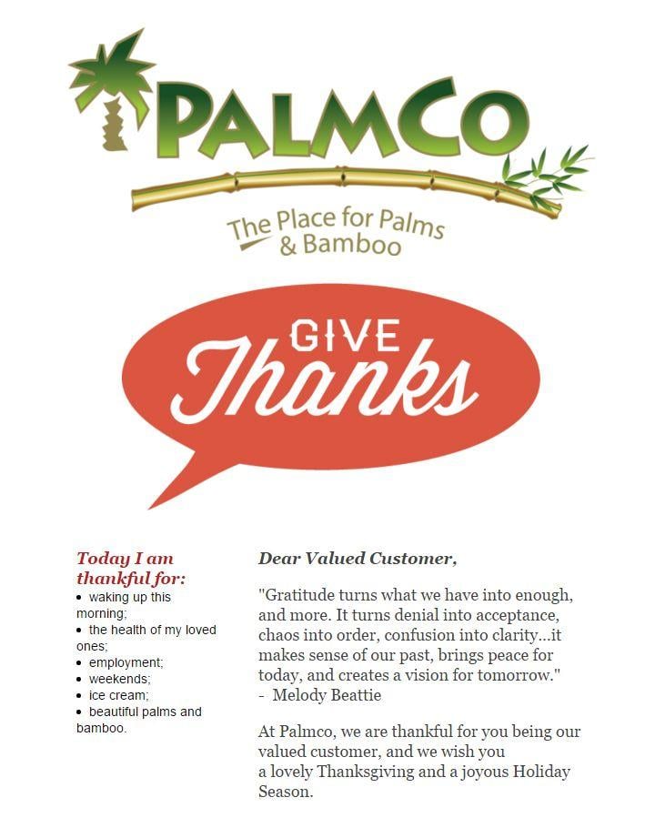 Palmco Logo - Happy Gobble Gobble Day - Palmco Blog