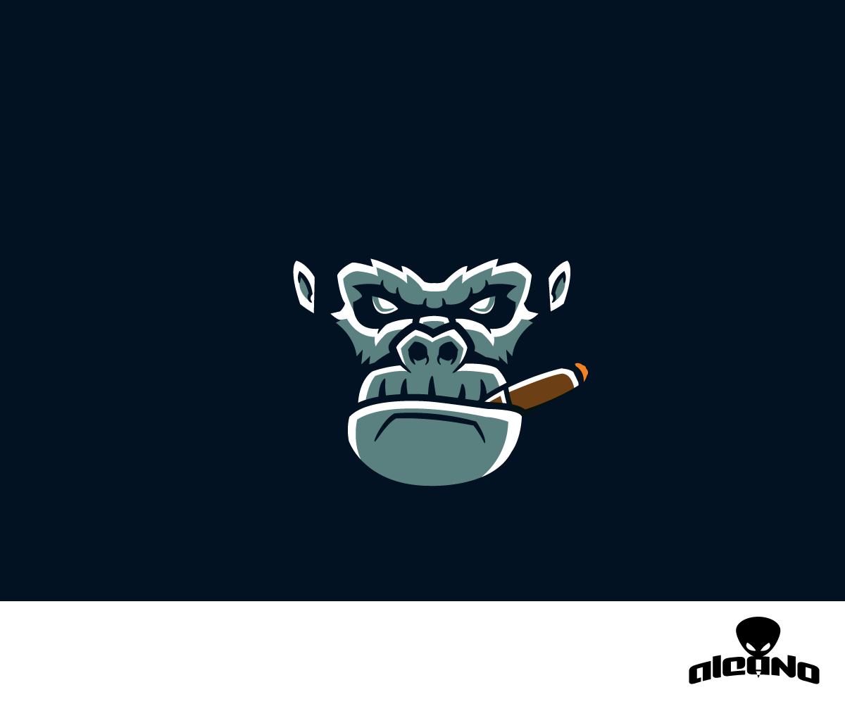 Smokers Logo - Smoking Gorilla | Logo Designs by aleano in 2019 | Logos design, Art ...