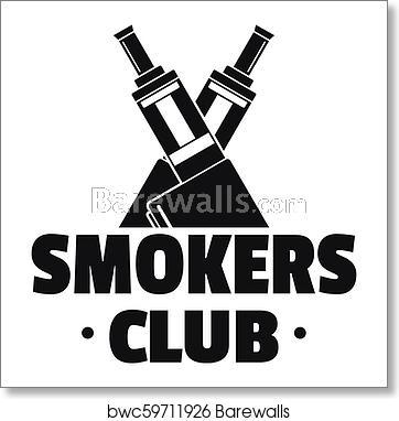 Smokers Logo - Vape smokers club logo, simple style art print poster