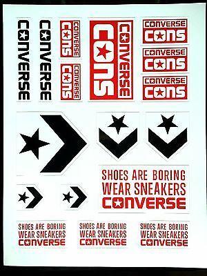 Cons Logo - Converse Cons Skateboard Sticker Shoes Decal Logo Chuck Taylor Skate Sheet Pack