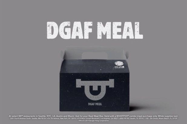 Dgaf Logo - Burger King's new combos are anything but 'Happy' meals