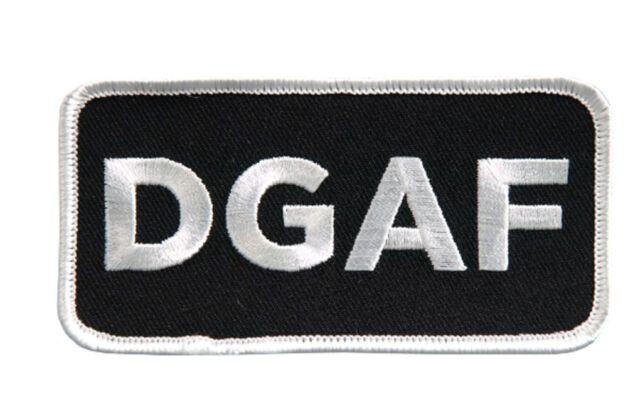 Dgaf Logo - DGAF Iron on 4 Inch MC Funny Biker Patch