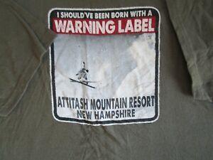 Attitash Logo - Details About Attitash Mountain Resort L T Shirt Cotton New Hampshire USA