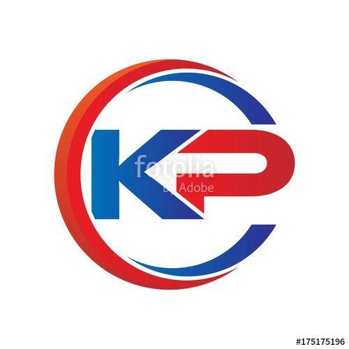 KP Logo - kp logo vector modern initial swoosh circle blue and red Stock